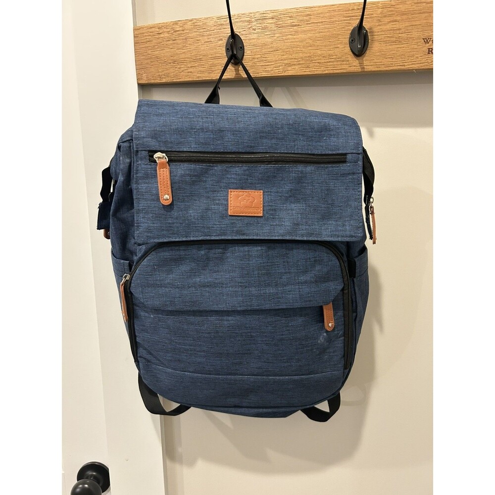 DORA MOMOKO Blue Diaper Bag Baby Backpack Changing Station Dad Bag Compartments